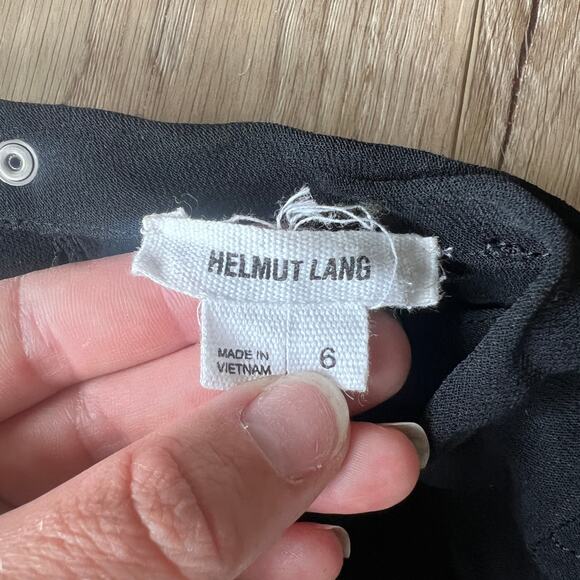 HELMUT LANG Women's White Trim Torsion Crepe Jumpsuit Size 6 In Black - Picture 10 of 11